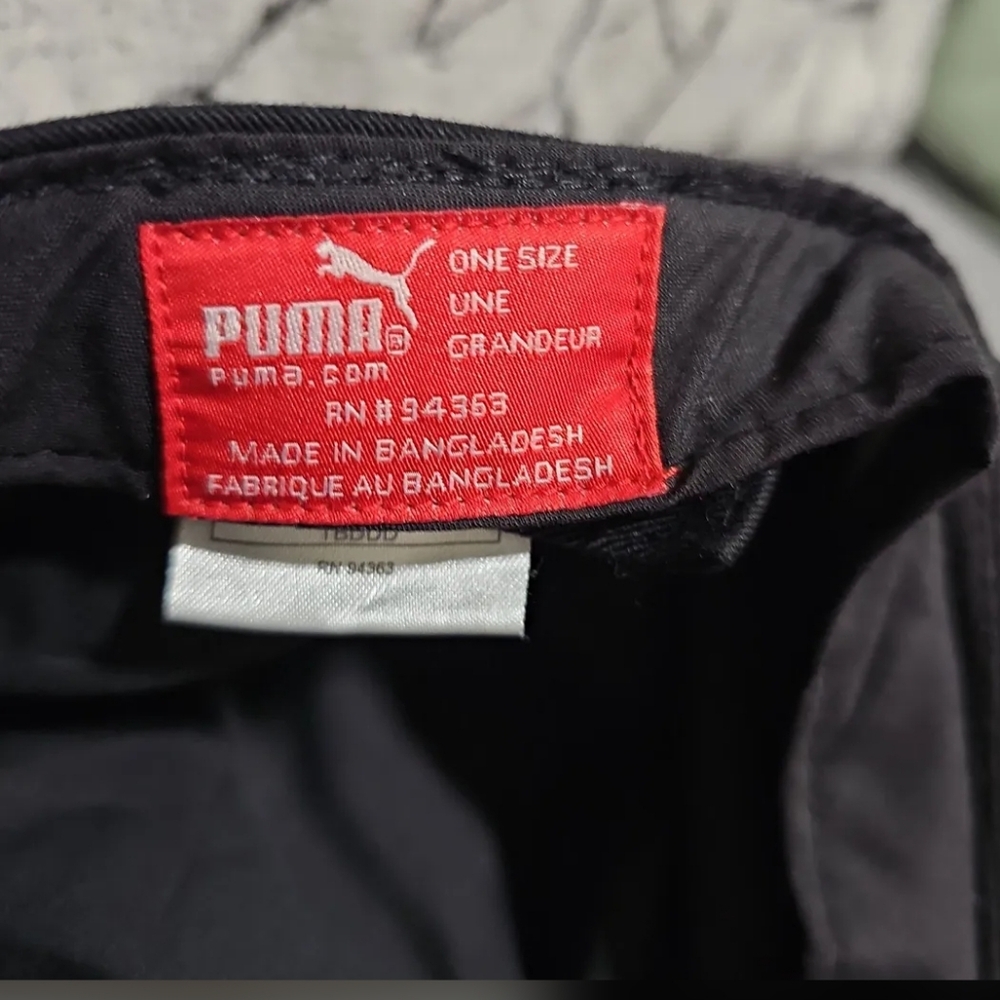 Puma Hat Black Cap Pink Logo Adjustable Y2K 90s Vibes - Picture 3 of 4